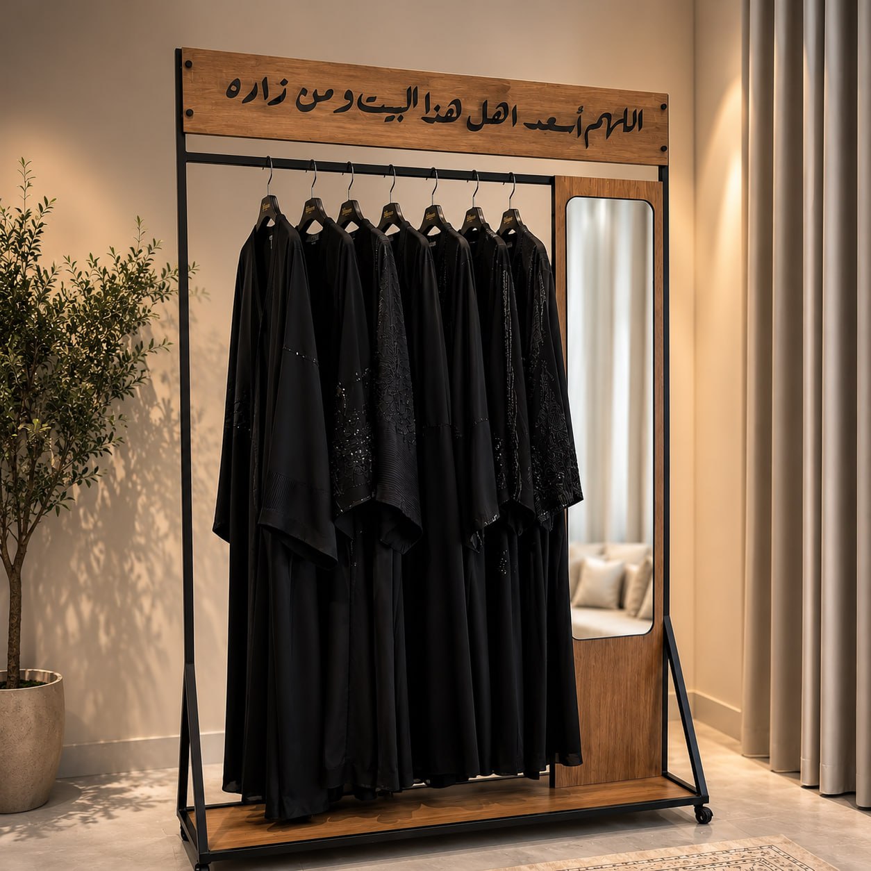 علاق ملابس معً عبارة ترحيب